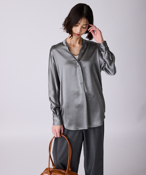 c/est/ SILK シルクサテンブラウス 夏服（シャツ/ブラウス）｜c/est