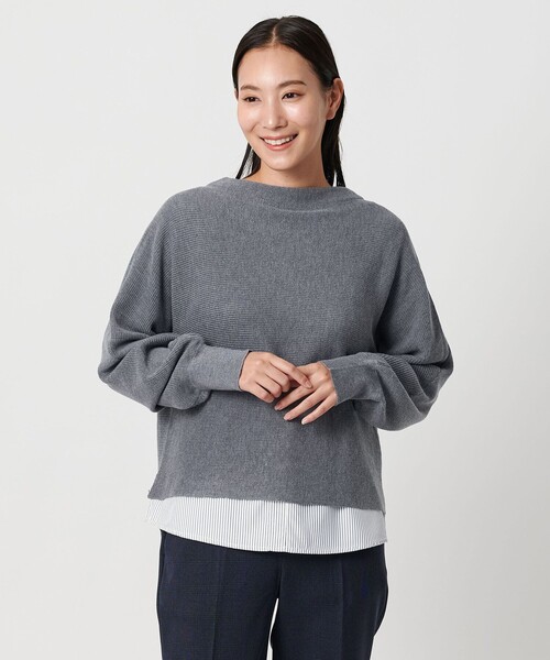A DAY IN THE LIFE UNITED ARROWS(アデイインザライフユナイテッドアローズ)の「ボトルネックニット+インナー ‐ウォッシャブル‐<A DAY IN THE LIFE>(ニット/セーター・レディース・オリーブ/モカ/ネイビー/グレー系・FREE)」の1枚目の写真