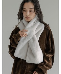 Orimi マフラー　ファー FO Xファーマフラーショート ネックウォーマー ファー (マフラー