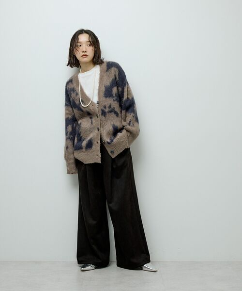 Green Parks(グリーンパークス)の「アニマル柄カーディガン(カーディガン/ボレロ・レディース・チャコールグレー/ブラウン・FREE)」の3枚目の写真