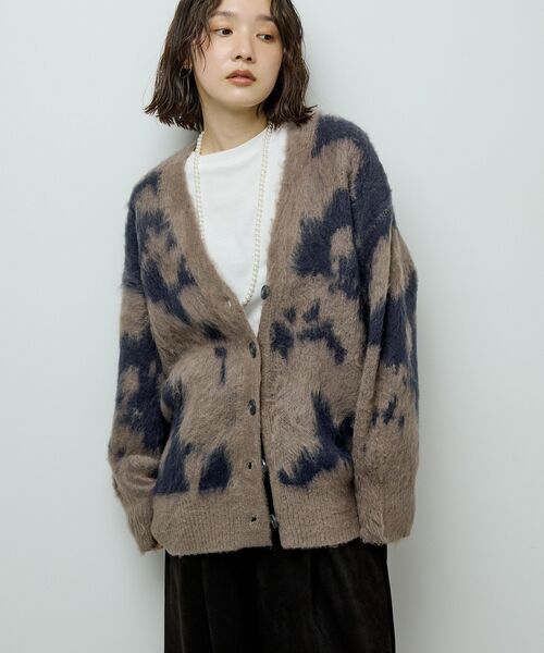 Green Parks(グリーンパークス)の「アニマル柄カーディガン(カーディガン/ボレロ・レディース・チャコールグレー/ブラウン・FREE)」の7枚目の写真