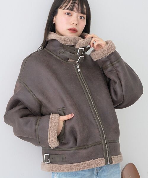 2025AW】フェイクムートンジャケット（ムートンコート）｜earth