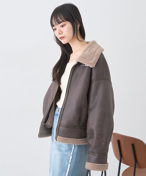 セール】【2025AW】フェイクムートンジャケット（ムートンコート