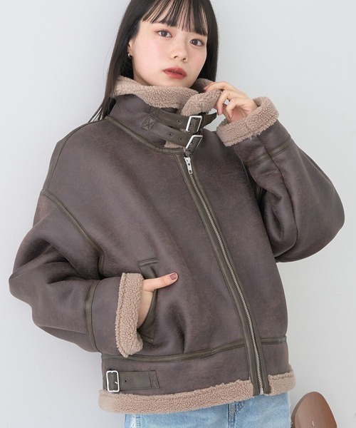 2025AW】フェイクムートンジャケット（ムートンコート）｜earth