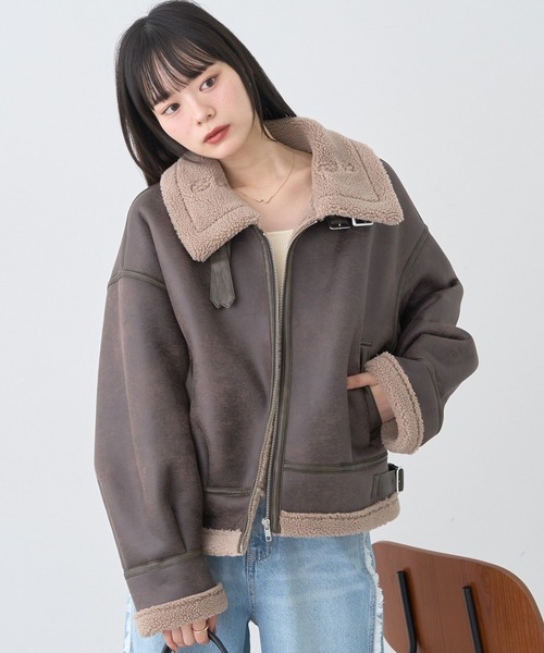 2025AW】フェイクムートンジャケット（ムートンコート）｜earth