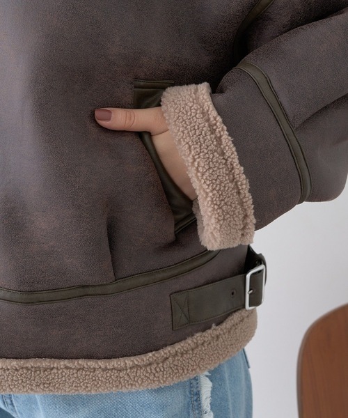 2025AW】フェイクムートンジャケット（ムートンコート）｜earth