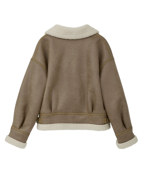 earth music&ecology（アースミュージックアンドエコロジー）の「【2025AW】フェイクムートンジャケット（ムートンコート・レディース・ブラウン/ベージュ・FREE）」の15枚目の写真