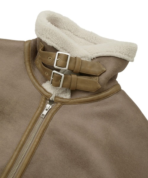 earth music&ecology（アースミュージックアンドエコロジー）の「【2025AW】フェイクムートンジャケット（ムートンコート・レディース・ブラウン/ベージュ・FREE）」の20枚目の写真