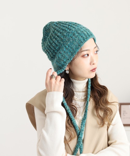 セール】RUBEN MIX YARN STRAP HAT ミックスヤーン ストラップニット帽