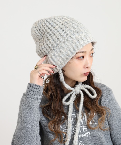 セール】RUBEN MIX YARN STRAP HAT ミックスヤーン ストラップニット帽