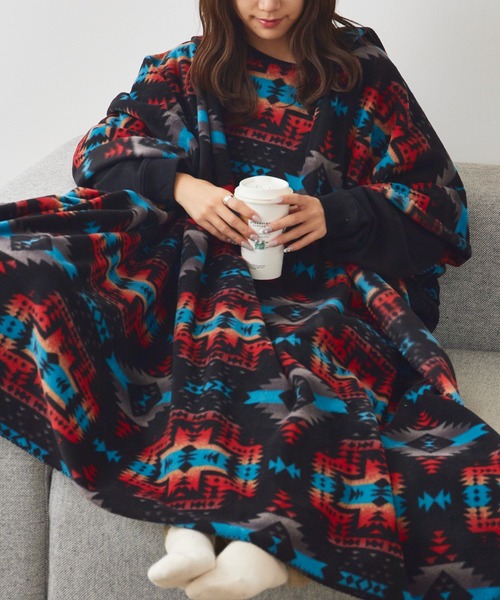 ロックマウントROCK MOUNT フリースブランケット MADE IN USA ROCK MOUNT/ロックマウント ネイティブ柄 フリースブランケット