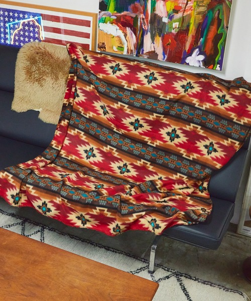 ROCK MOUNT/ロックマウント ネイティブ柄 フリースブランケット