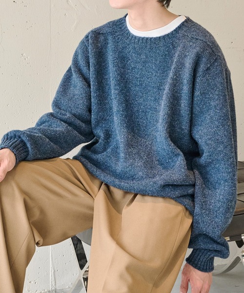 Jamieson's of Shetland（ジャミーソンズオブシェトランド）の「【JAMIESONS】3PLY Plain Saddle Shoulder crew neck　WG838C（ニット/セーター・メンズ・レッド/グリーン/ネイビー/ブラック/グレー・46/48/50）」の16枚目の写真