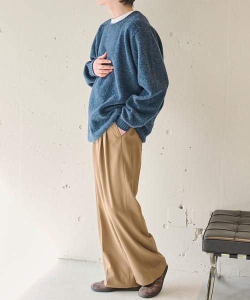 Jamieson's of Shetland（ジャミーソンズオブシェトランド）の「【JAMIESONS】3PLY Plain Saddle Shoulder crew neck　WG838C（ニット/セーター・メンズ・レッド/グリーン/ネイビー/ブラック/グレー・46/48/50）」の13枚目の写真