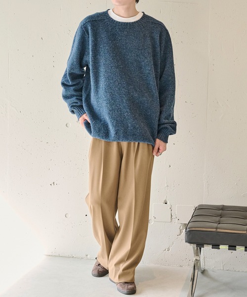 Jamieson's of Shetland（ジャミーソンズオブシェトランド）の「【JAMIESONS】3PLY Plain Saddle Shoulder crew neck　WG838C（ニット/セーター・メンズ・レッド/グリーン/ネイビー/ブラック/グレー・46/48/50）」の12枚目の写真