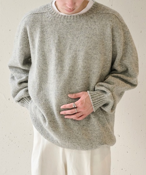 セール】【JAMIESONS】3PLY Plain Saddle Shoulder crew neck WG838C