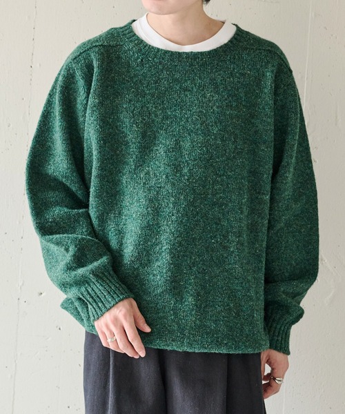 Jamieson's of Shetland（ジャミーソンズオブシェトランド）の「【JAMIESONS】3PLY Plain Saddle Shoulder crew neck　WG838C（ニット/セーター・メンズ・レッド/グリーン/ネイビー/ブラック/グレー・46/48/50）」の19枚目の写真