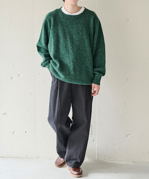 Jamieson's of Shetland（ジャミーソンズオブシェトランド）の「【JAMIESONS】3PLY Plain Saddle Shoulder crew neck　WG838C（ニット/セーター・メンズ・レッド/グリーン/ネイビー/ブラック/グレー・46/48/50）」の17枚目の写真