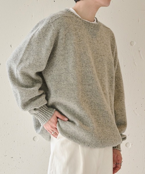 セール】【JAMIESONS】3PLY Plain Saddle Shoulder crew neck WG838C