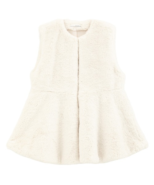 ELENCARE DUE（エレンカーレデュエ）の「・ELENCARE DUE ペプラムフェイクファーベスト（ベスト・レディース・チャコールグレー/アイボリー/モカ・FREE）」の2枚目の写真