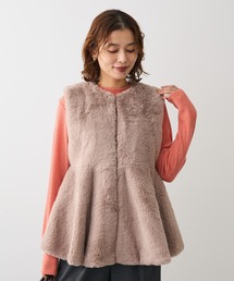 ELENCARE DUE | ・ELENCARE DUE ペプラムフェイクファーベスト(ベスト)