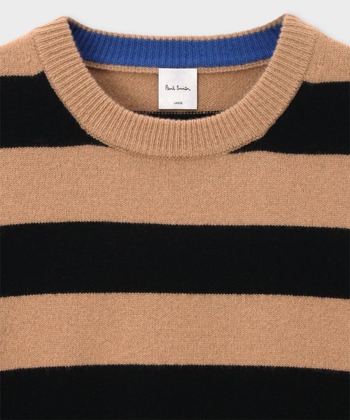 Paul Smith（ポールスミス）の「コントラストボーダー クルーネックニット / 253454 536Z（ニット/セーター・メンズ・キャメル/ブルー・MEDIUM/LARGE/X-LARGE）」の14枚目の写真