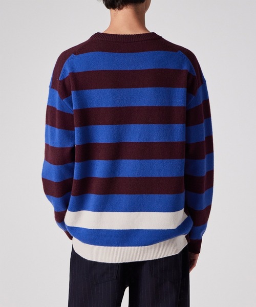 Paul Smith（ポールスミス）の「コントラストボーダー クルーネックニット / 253454 536Z（ニット/セーター・メンズ・キャメル/ブルー・MEDIUM/LARGE/X-LARGE）」の5枚目の写真