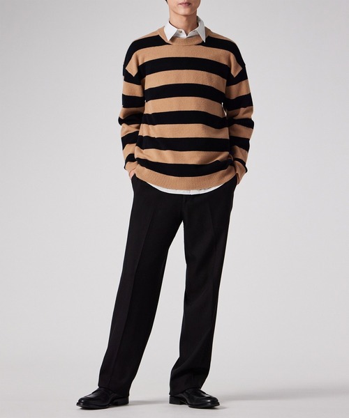 Paul Smith（ポールスミス）の「コントラストボーダー クルーネックニット / 253454 536Z（ニット/セーター・メンズ・キャメル/ブルー・MEDIUM/LARGE/X-LARGE）」の7枚目の写真