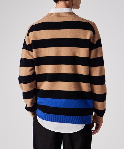 Paul Smith（ポールスミス）の「コントラストボーダー クルーネックニット / 253454 536Z（ニット/セーター・メンズ・キャメル/ブルー・MEDIUM/LARGE/X-LARGE）」の9枚目の写真