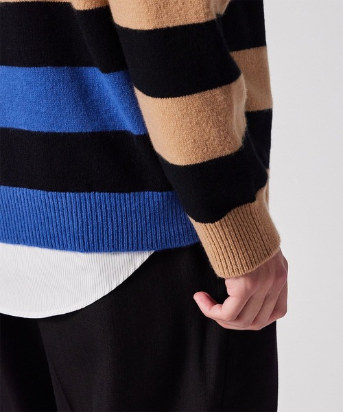 Paul Smith（ポールスミス）の「コントラストボーダー クルーネックニット / 253454 536Z（ニット/セーター・メンズ・キャメル/ブルー・MEDIUM/LARGE/X-LARGE）」の10枚目の写真