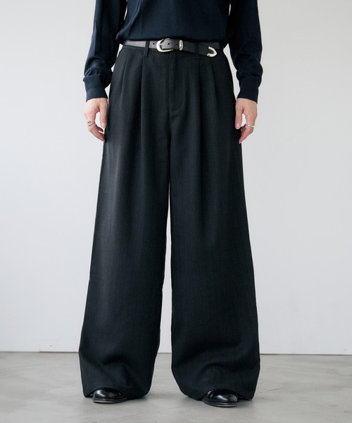セール】2-Tuck Wide Pinstripe Slacks / 2タックワイドピンストライプ