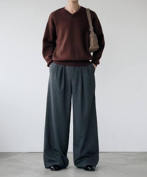 セール】2-Tuck Wide Pinstripe Slacks / 2タックワイドピンストライプ