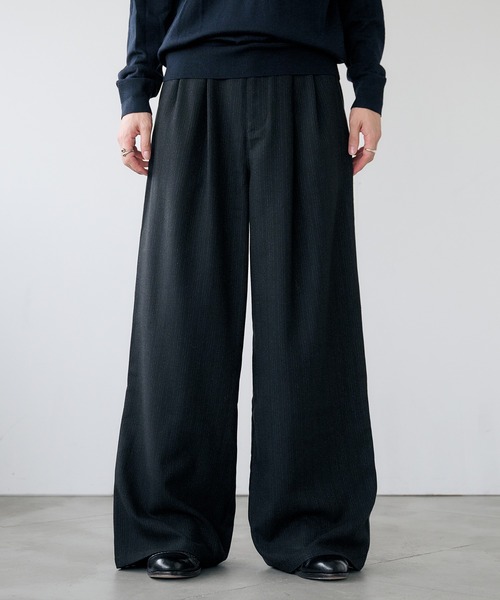 セール】2-Tuck Wide Pinstripe Slacks / 2タックワイドピンストライプ