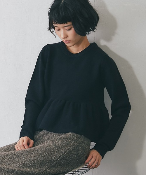 ペプラムバルーンニットプルオーバー（ニット/セーター）｜ANOTHER S