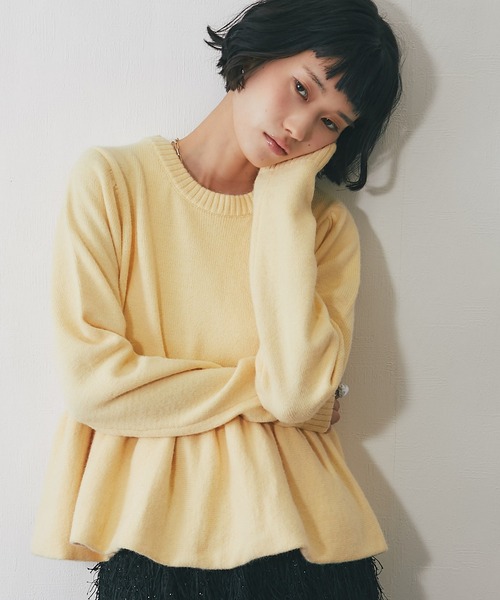 ペプラムバルーンニットプルオーバー（ニット/セーター）｜ANOTHER S