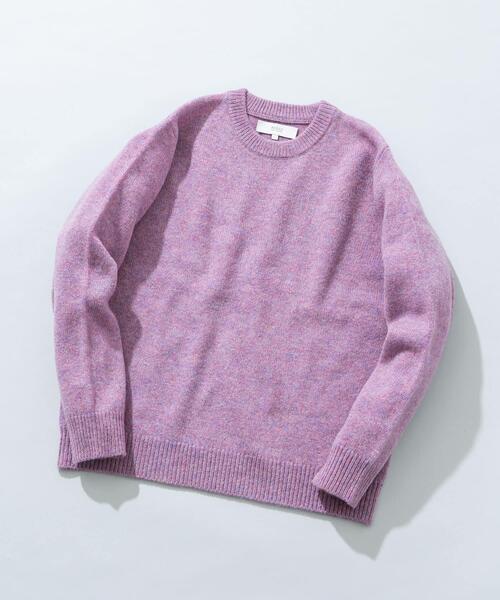 セール】『XLサイズあり』シェットランドウールクルーネックニット