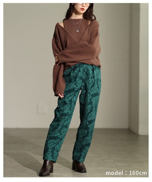 Sawa a la mode(サワアラモード)の「リーフジャガードテーパードパンツ(その他パンツ・レディース・ブラウン/グリーン/ブラック・FREE)」の15枚目の写真