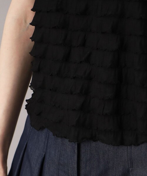 PROVOKE （プロヴォーク）の「PROVOKE（プロヴォーク）【別注】フリルフレンチスリーブトップス（Tシャツ/カットソー・レディース・ブラック/ホワイト/ナチュラル・00）」の19枚目の写真