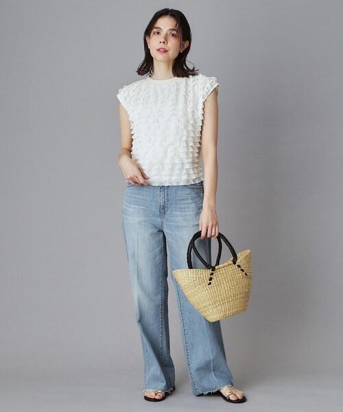 PROVOKE （プロヴォーク）の「PROVOKE（プロヴォーク）【別注】フリルフレンチスリーブトップス（Tシャツ/カットソー・レディース・ブラック/ホワイト/ナチュラル・00）」の22枚目の写真