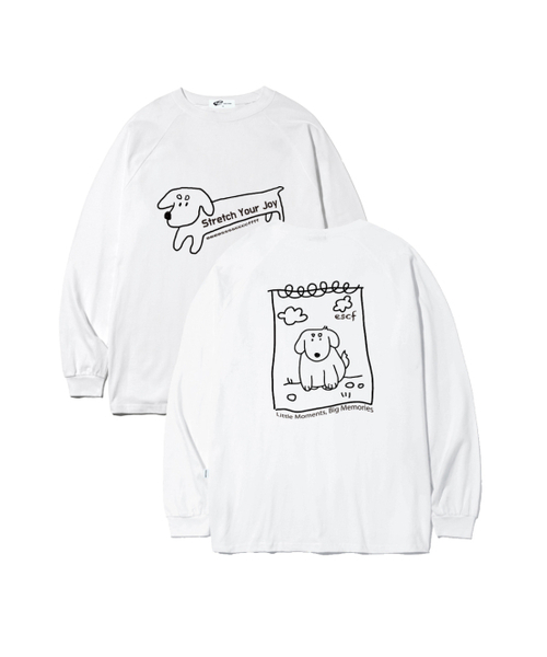 ESCAPEFROM(エスケープフロム)の「スケッチロングパピープリントロングスリーブホワイト(Tシャツ/カットソー・レディース・その他・MEDIUM/LARGE/SMALL)」の1枚目の写真