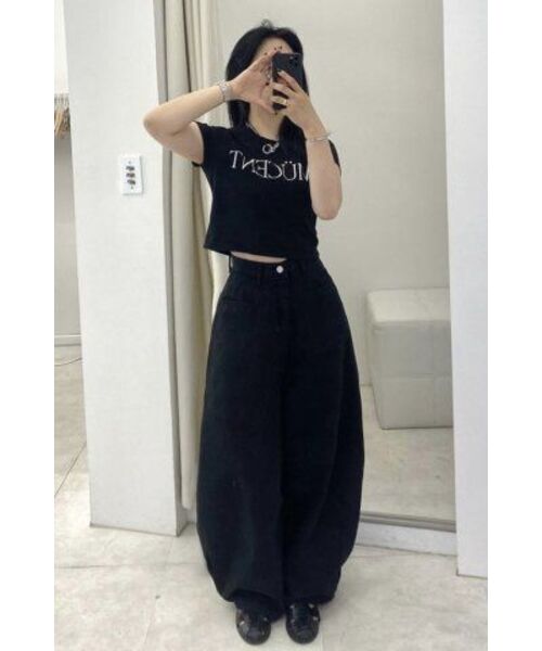 MUCENT（ムセント）の「レタリング半袖Tシャツ（2カラー）（Tシャツ/カットソー・レディース・ホワイト/ブラック・WOMENS）」の12枚目の写真