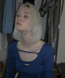 RENSE（レンセ）の「Back Point Boat Neck Sleeve Navy（Tシャツ/カットソー）」