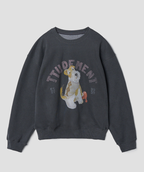 TTUDEMENT(トュードメント)の「ENGLISH DOG GRAPHIC SWEATSHIRT_CHARCOAL(スウェット・レディース・その他・FREE)」の5枚目の写真