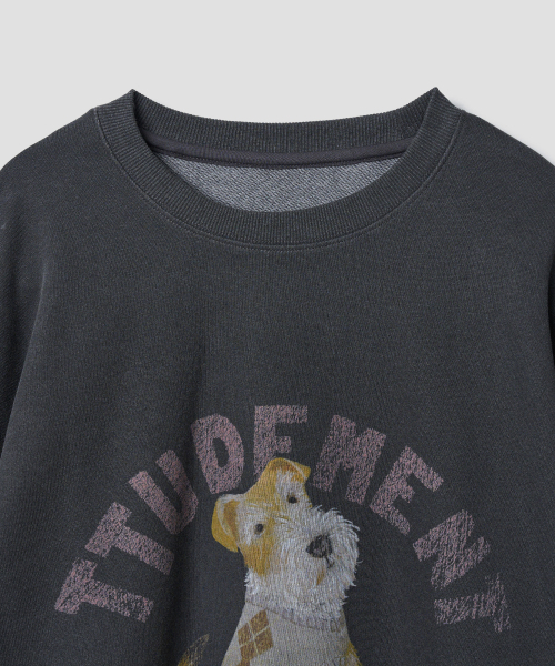 TTUDEMENT(トュードメント)の「ENGLISH DOG GRAPHIC SWEATSHIRT_CHARCOAL(スウェット・レディース・その他・FREE)」の7枚目の写真