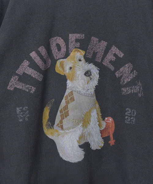 TTUDEMENT(トュードメント)の「ENGLISH DOG GRAPHIC SWEATSHIRT_CHARCOAL(スウェット・レディース・その他・FREE)」の8枚目の写真