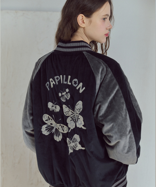 セール】PAPILLON スーベニアジャケット ブラック（スタジャン）｜CPGN