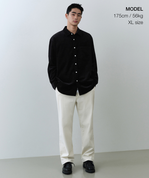 MUSINSA STANDARD（ムシンサスタンダード）の「リラックスド16Wコーデュロイシャツ[ブラック]（シャツ/ブラウス・メンズ・その他・MEDIUM/LARGE/X-LARGE/XX-LARGE）」の3枚目の写真