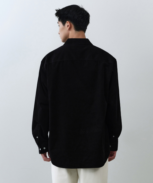 MUSINSA STANDARD（ムシンサスタンダード）の「リラックスド16Wコーデュロイシャツ[ブラック]（シャツ/ブラウス・メンズ・その他・MEDIUM/LARGE/X-LARGE/XX-LARGE）」の4枚目の写真