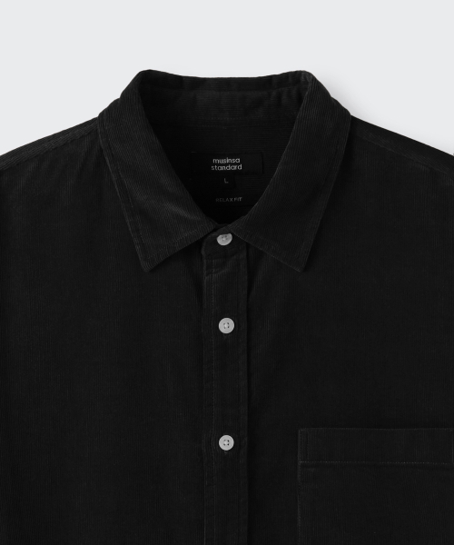 MUSINSA STANDARD（ムシンサスタンダード）の「リラックスド16Wコーデュロイシャツ[ブラック]（シャツ/ブラウス・メンズ・その他・MEDIUM/LARGE/X-LARGE/XX-LARGE）」の5枚目の写真