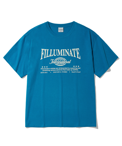 F.ILLUMINATE(フィルミネイト)の「インターナショナルラウンドTシャツ-ブルー(Tシャツ/カットソー・レディース・その他・MEDIUM/LARGE/SMALL)」の2枚目の写真